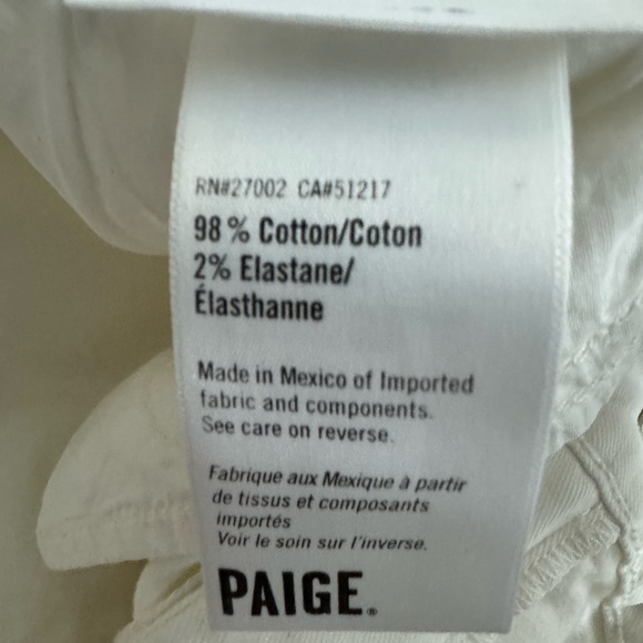PAIGE The Anessa High-Rise Wide-Leg White Jeans 33 may fit smaller - Picture 10 of 12